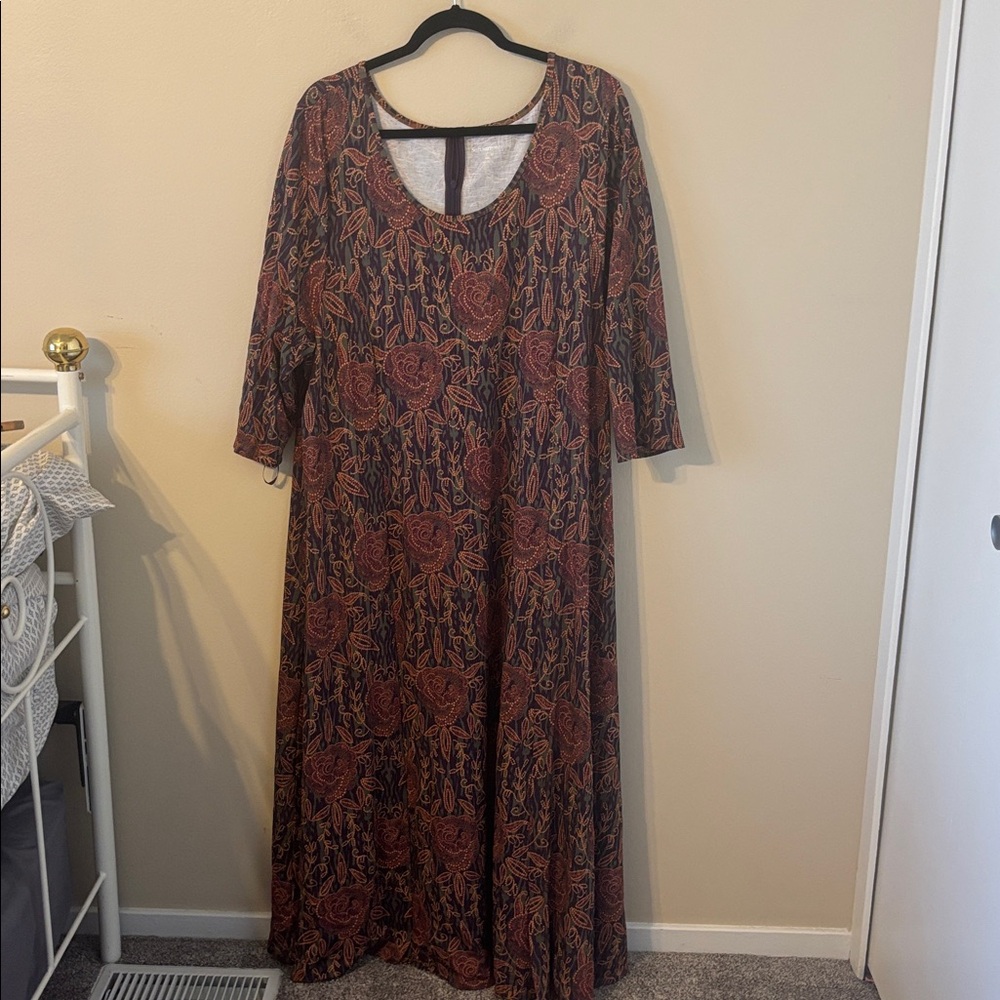 Soft Surrroundings Floral Maxi Scoop Neck Dress